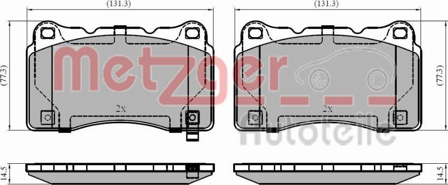 Metzger 1170965 - Тормозные колодки, дисковые, комплект avtokuzovplus.com.ua