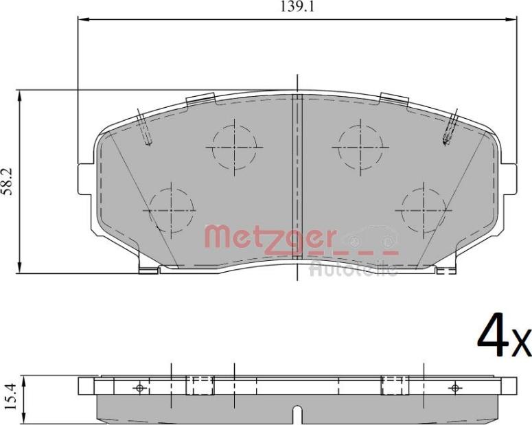 Metzger 1170966 - Тормозные колодки, дисковые, комплект autodnr.net