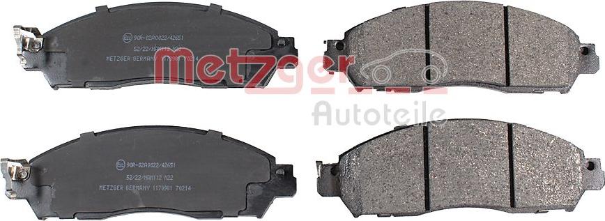 Metzger 1170981 - Тормозные колодки, дисковые, комплект autodnr.net