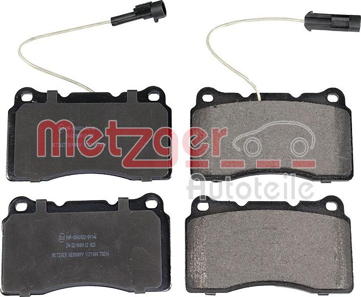 Metzger 1171000 - Тормозные колодки, дисковые, комплект autodnr.net