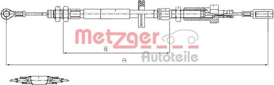 Metzger 1171.7 - Трос, гальмівна система autocars.com.ua