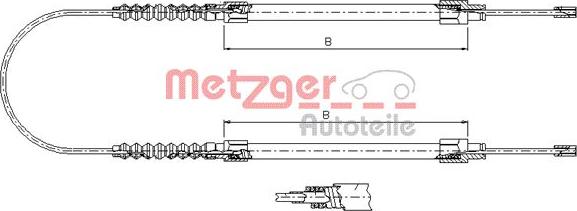Metzger 1171.8 - Трос, гальмівна система autocars.com.ua
