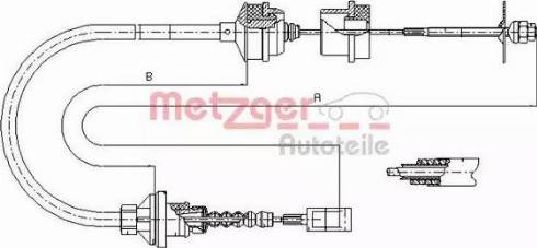 Metzger 1172.2 - Трос, управління зчепленням autocars.com.ua