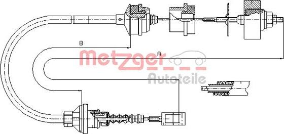 Metzger 1172.3 - Трос, управління зчепленням autocars.com.ua