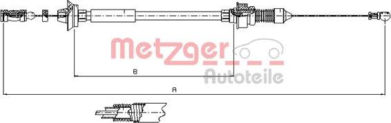 Metzger 1173.7 - Тросик газу autocars.com.ua