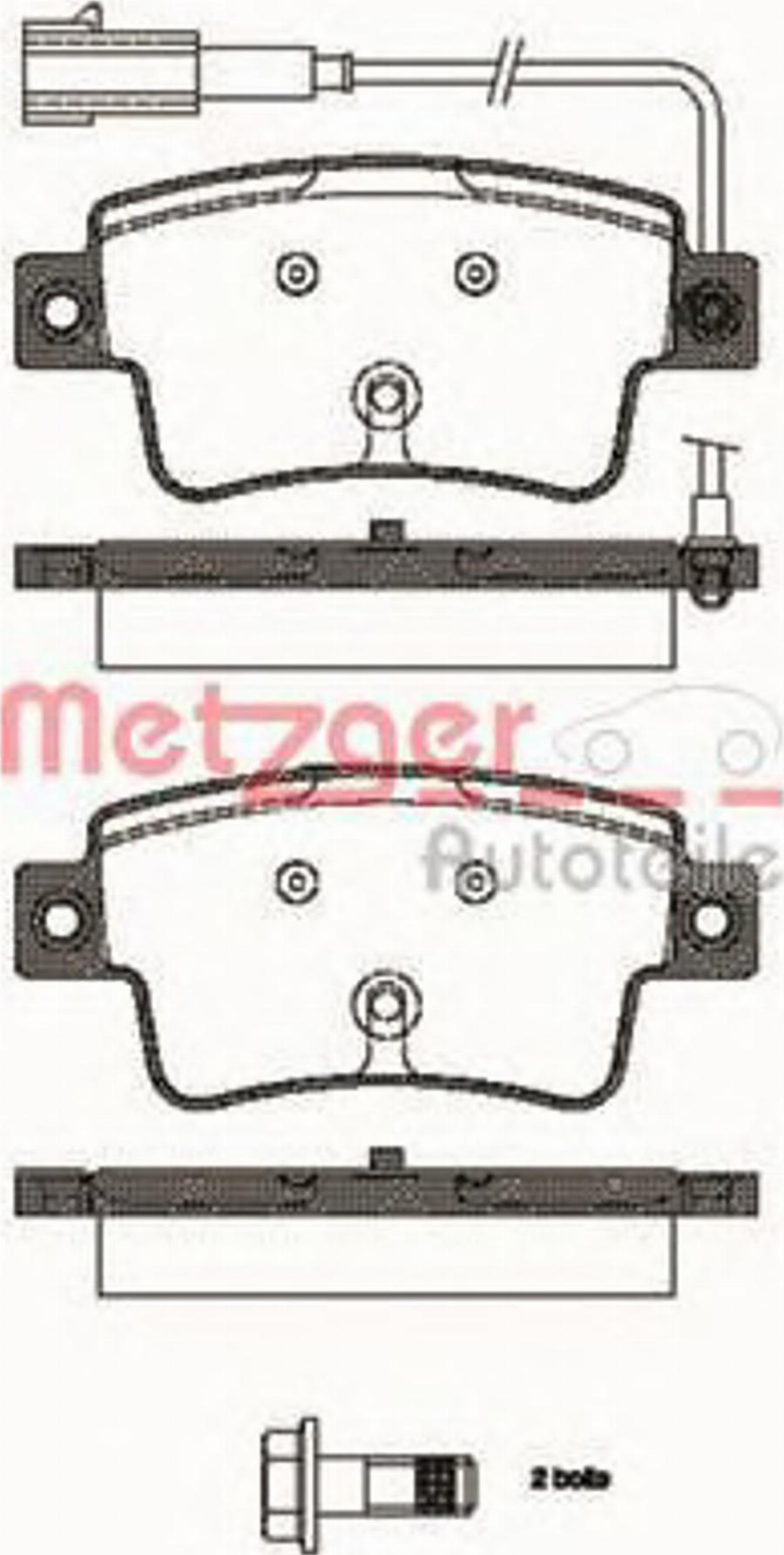 Metzger 1198.02 - Гальмівні колодки, дискові гальма autocars.com.ua