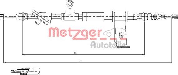 Metzger 12.0102 - Тросик, cтояночный тормоз avtokuzovplus.com.ua