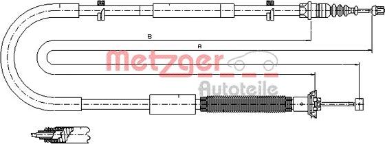 Metzger 12.0703 - Трос, гальмівна система autocars.com.ua