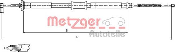 Metzger 12.0704 - Трос, гальмівна система autocars.com.ua