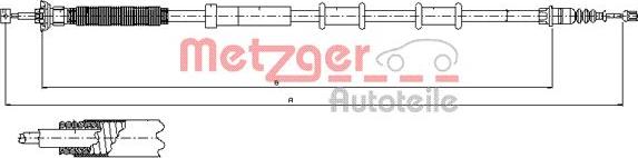 Metzger 12.0720 - Тросик, cтояночный тормоз autodnr.net