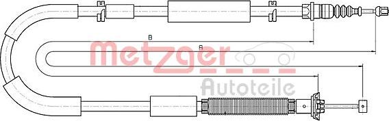 Metzger 12.0722 - Трос, гальмівна система autocars.com.ua