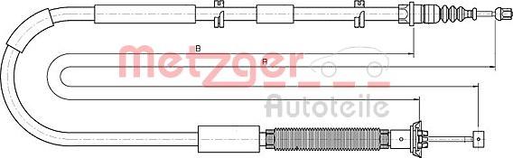 Metzger 12.0723 - Трос, гальмівна система autocars.com.ua