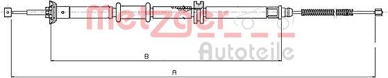 Metzger 12.0732 - Тросик, cтояночный тормоз autodnr.net