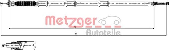 Metzger 12.0735 - Трос, гальмівна система autocars.com.ua