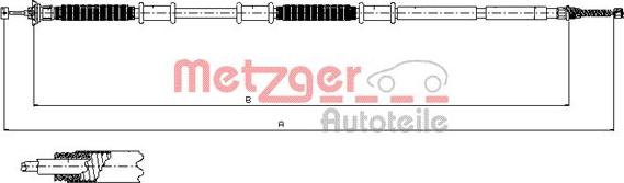 Metzger 12.0736 - Тросик, cтояночный тормоз autodnr.net