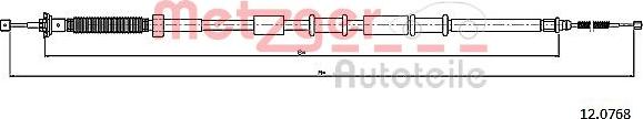 Metzger 12.0768 - Тросик, cтояночный тормоз avtokuzovplus.com.ua