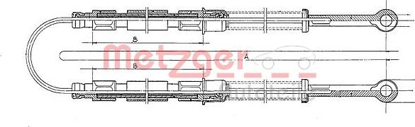 Metzger 12.102E - Тросик, cтояночный тормоз avtokuzovplus.com.ua