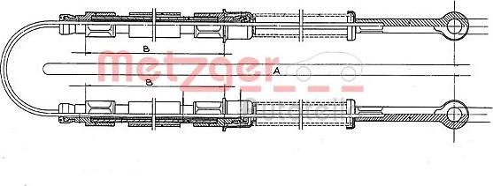 Metzger 12.103E - Тросик, cтояночный тормоз avtokuzovplus.com.ua