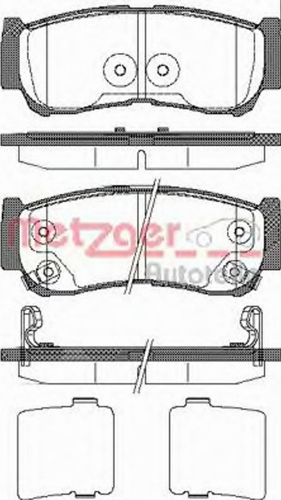 Metzger 123902 - Гальмівні колодки, дискові гальма autocars.com.ua