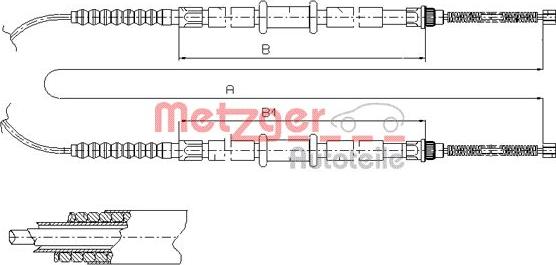 Metzger 1261.3 - Трос, гальмівна система autocars.com.ua