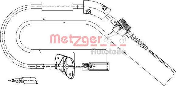 Metzger 12.7202 - Трос, управління зчепленням autocars.com.ua