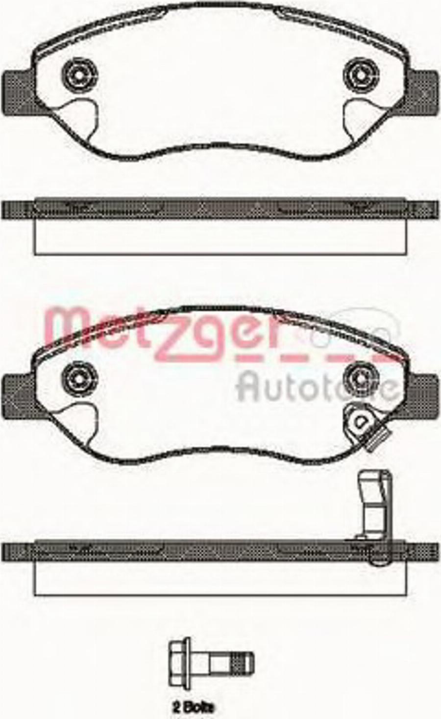 Metzger 1276.01 - Тормозные колодки, дисковые, комплект avtokuzovplus.com.ua