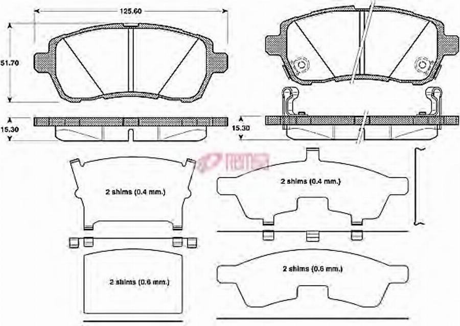 Metzger 1281.02 - Тормозные колодки, дисковые, комплект avtokuzovplus.com.ua