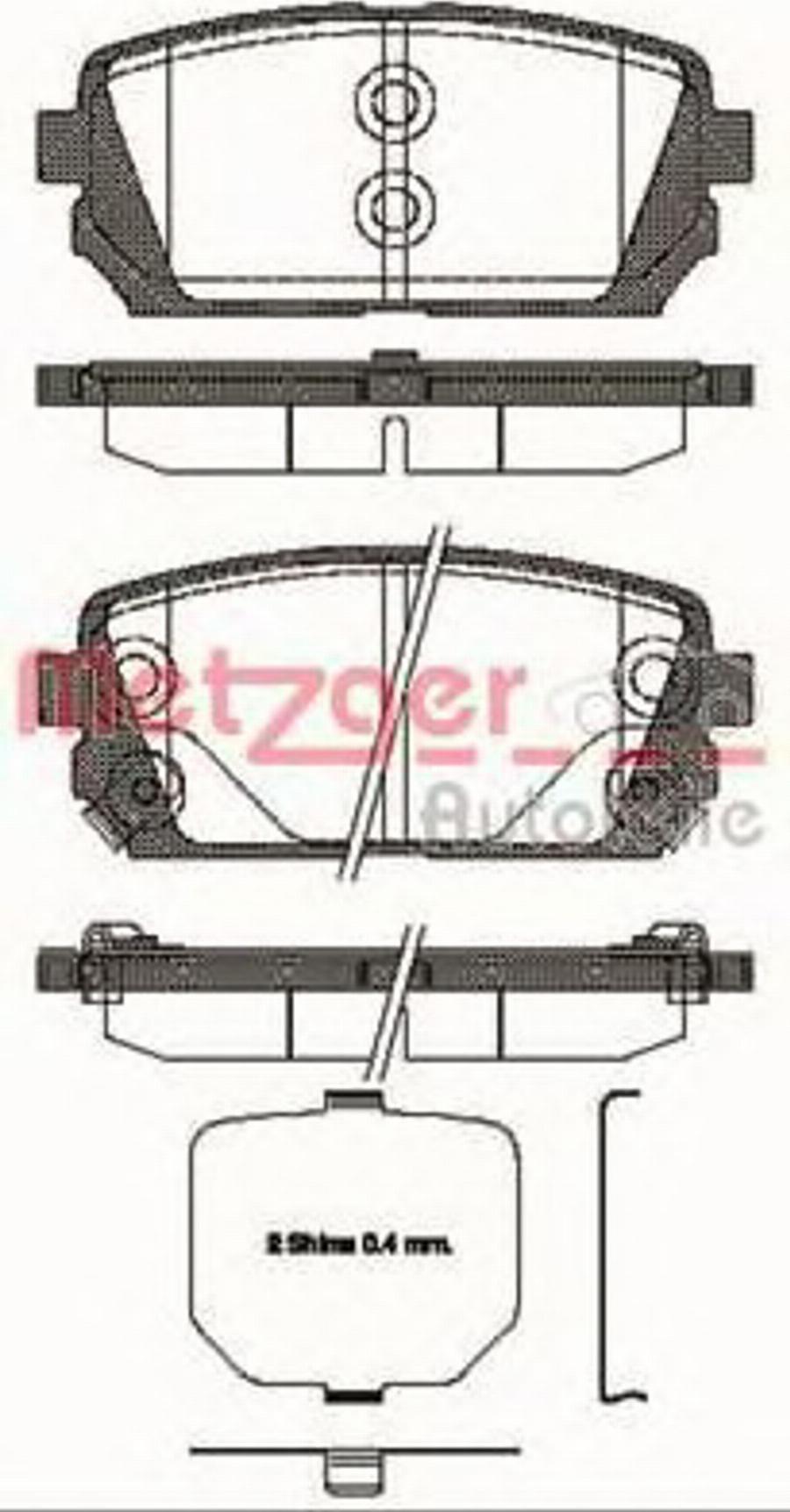 Metzger 1303.02 - Тормозные колодки, дисковые, комплект autodnr.net