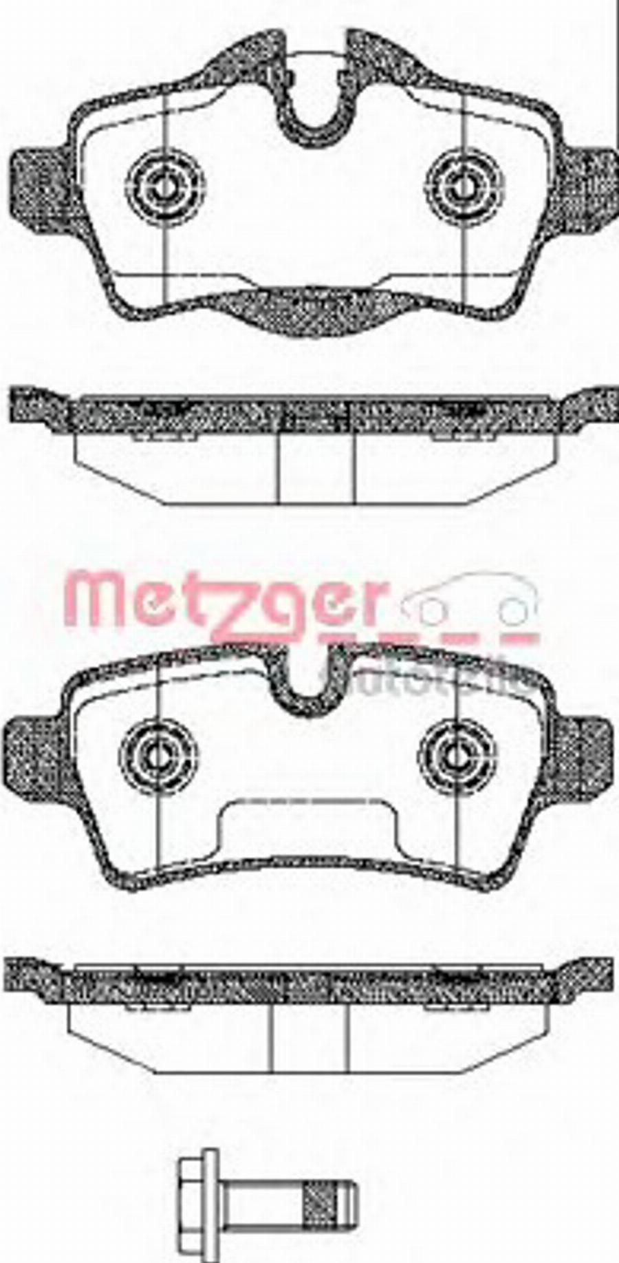 Metzger 134400 - Гальмівні колодки, дискові гальма autocars.com.ua