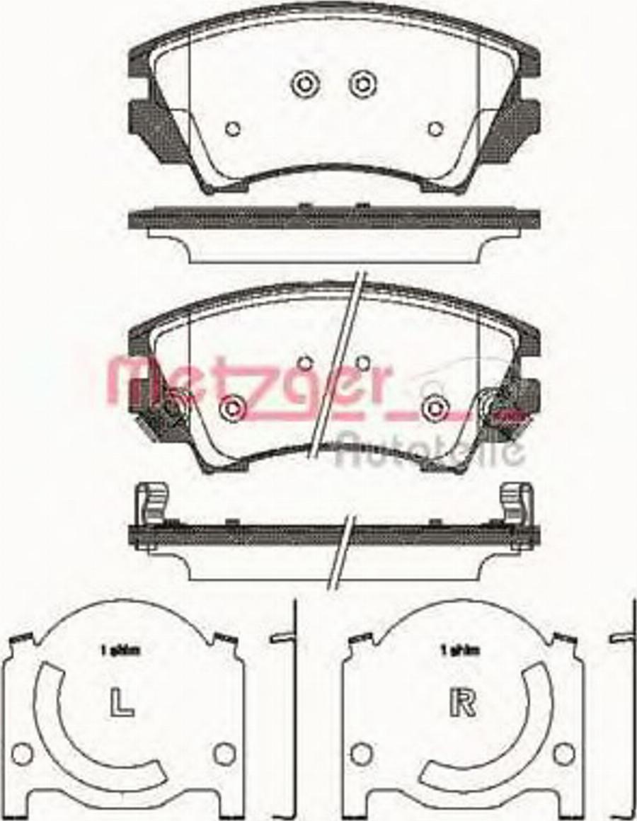 Metzger 1375.12 - Тормозные колодки, дисковые, комплект avtokuzovplus.com.ua