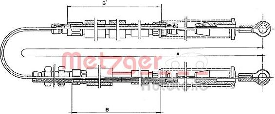 Metzger 1401.3 - Тросик, cтояночный тормоз avtokuzovplus.com.ua