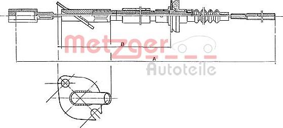 Metzger 1402.2 - Трос, управління зчепленням autocars.com.ua