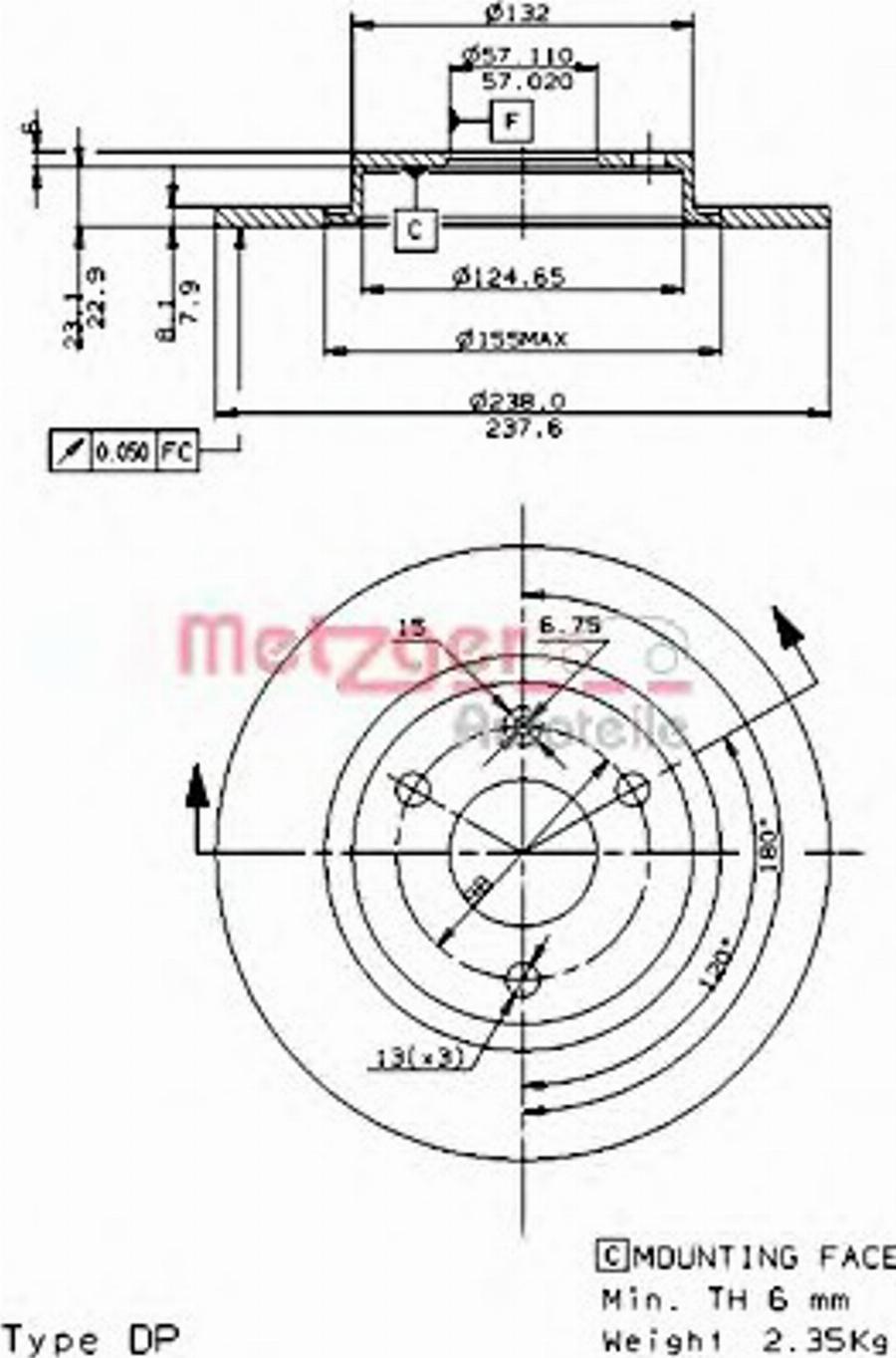 Metzger 14128E - Тормозной диск avtokuzovplus.com.ua