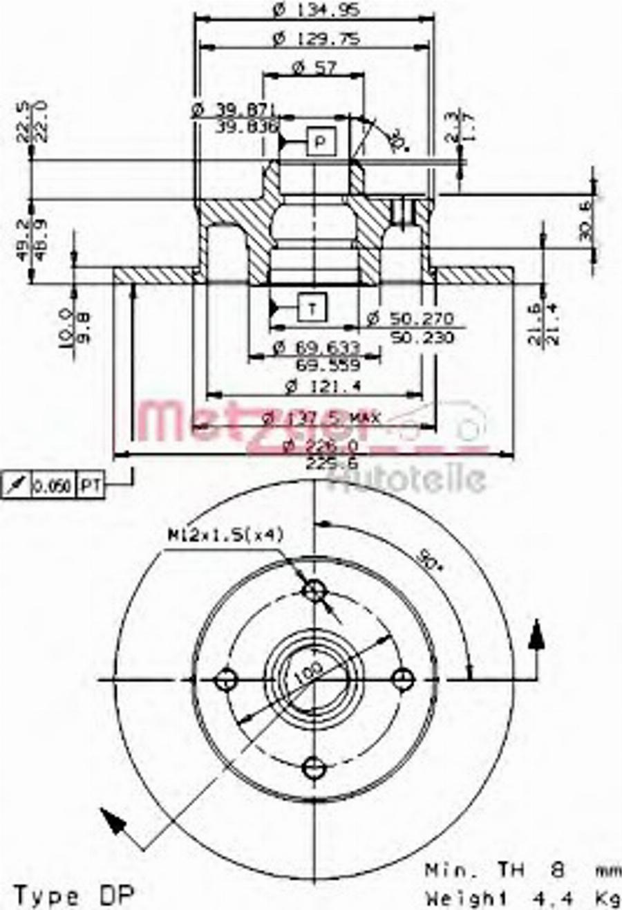 Metzger 14133E - Тормозной диск autodnr.net