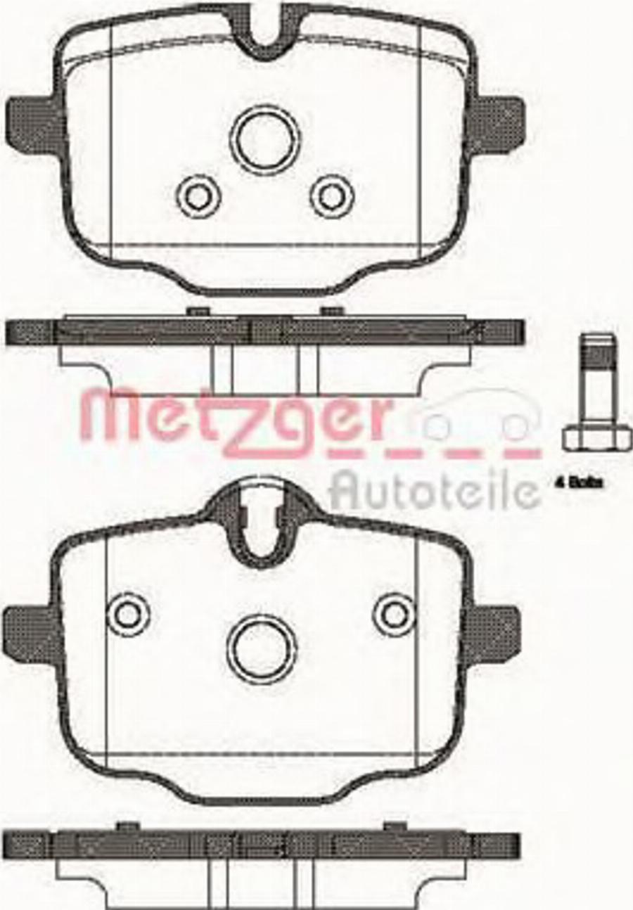 Metzger 143300 - Тормозные колодки, дисковые, комплект avtokuzovplus.com.ua