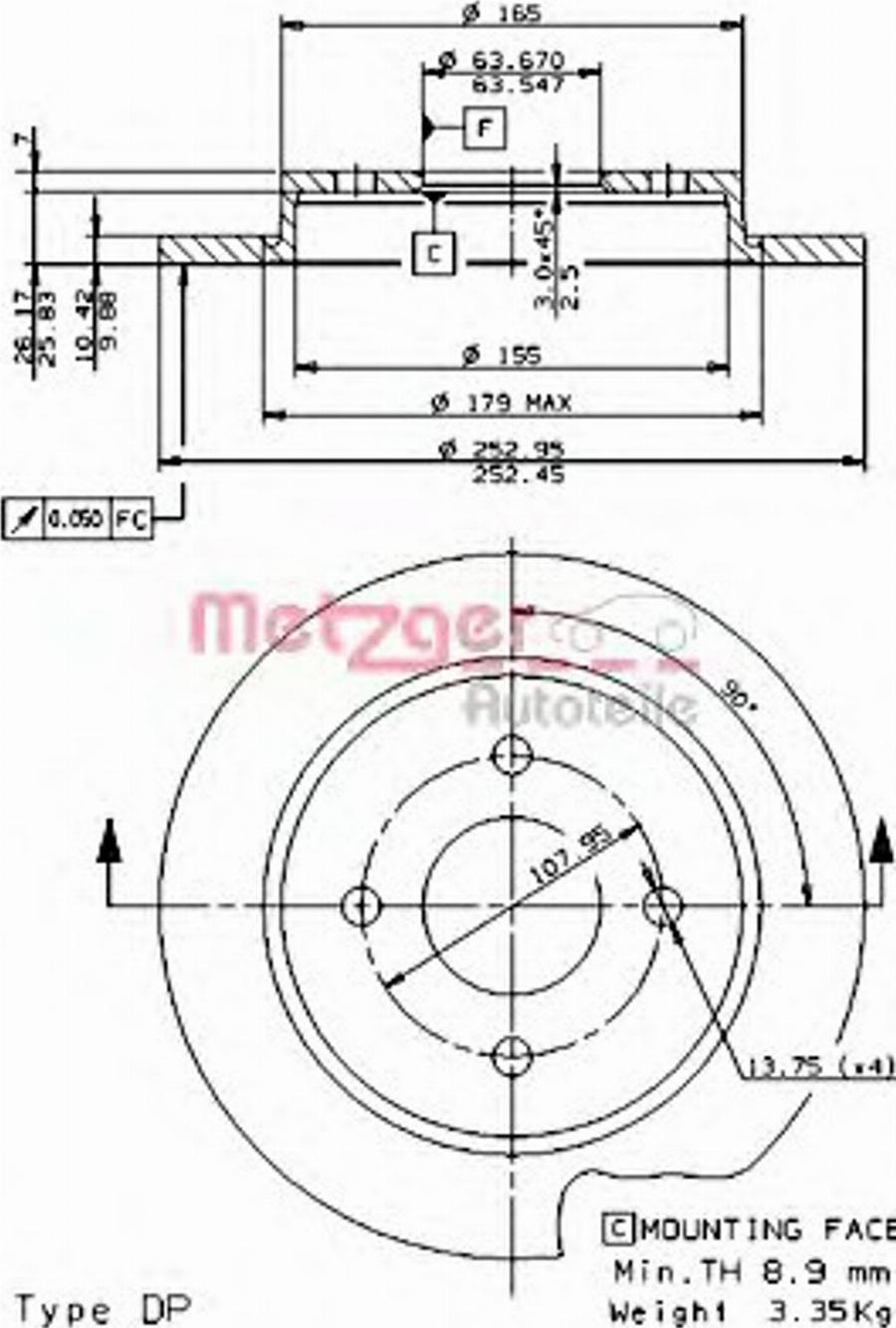 Metzger 14331E - Тормозной диск autodnr.net