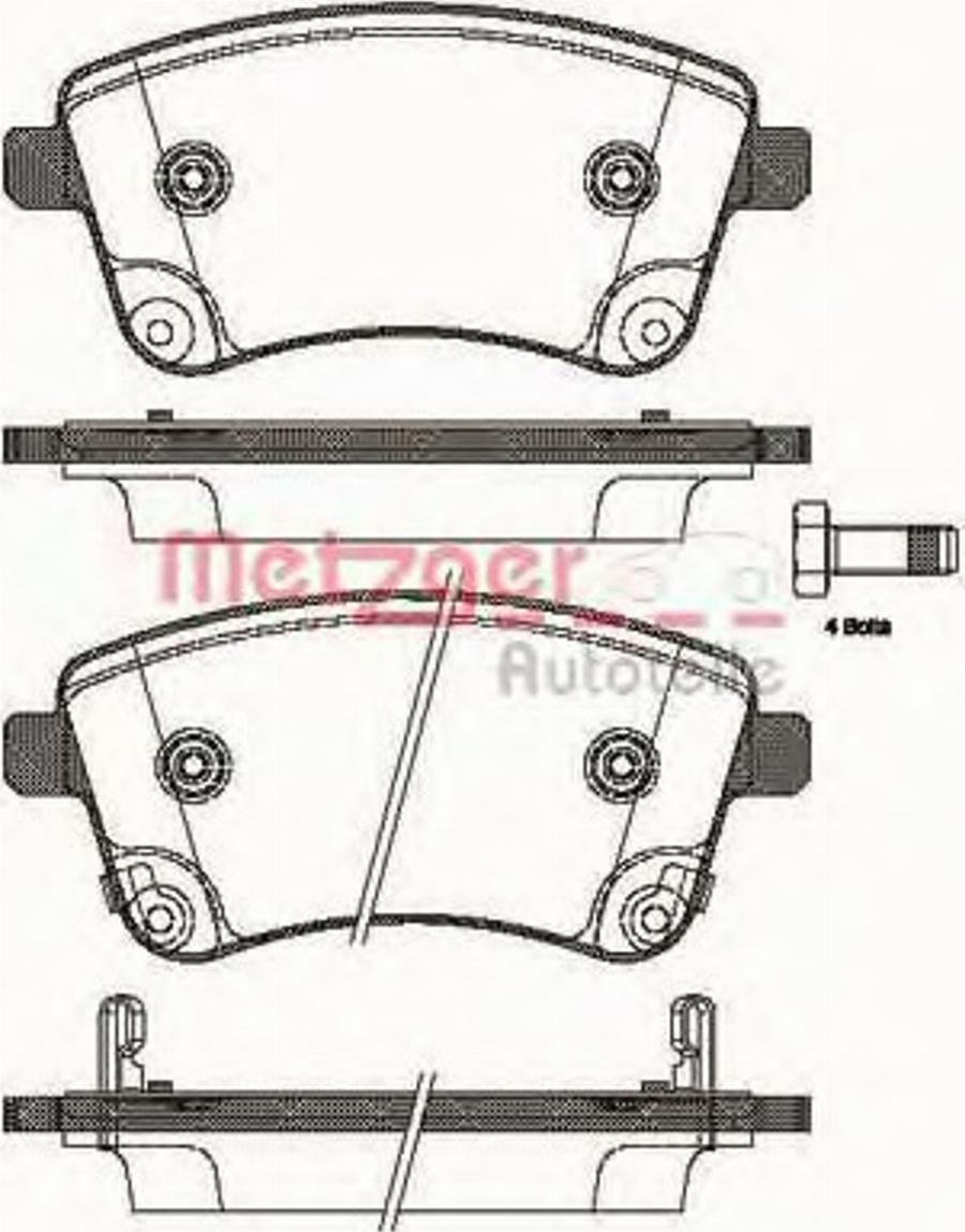 Metzger 143502 - Гальмівні колодки, дискові гальма autocars.com.ua