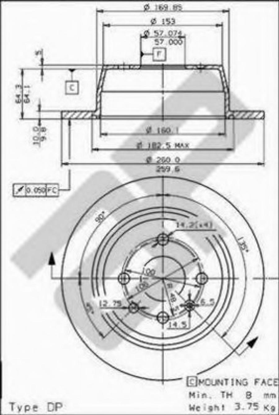 Metzger 14365 - Тормозной диск avtokuzovplus.com.ua