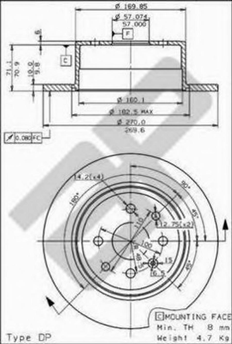 Metzger 14456 - Тормозной диск avtokuzovplus.com.ua