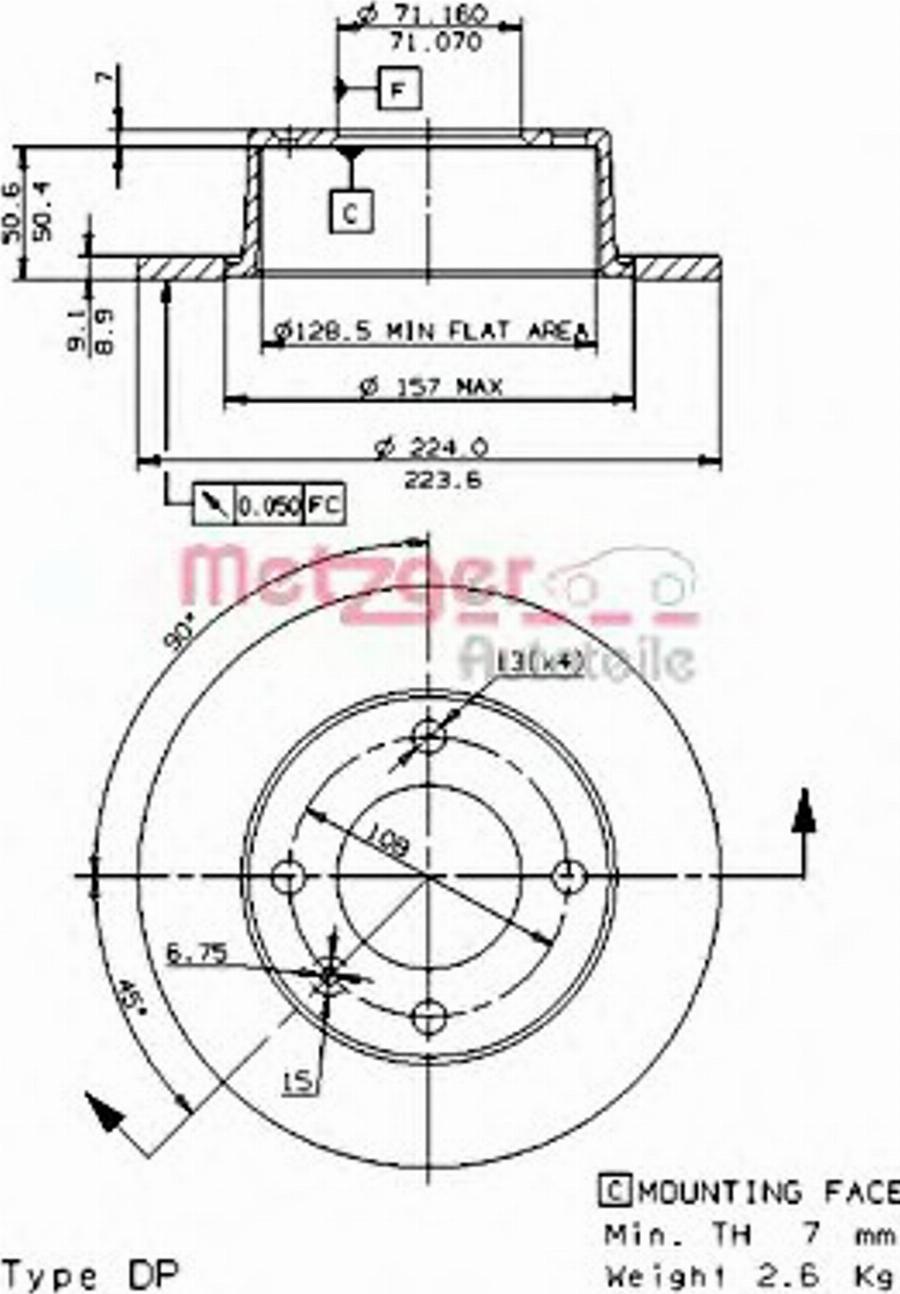 Metzger 14473E - Тормозной диск avtokuzovplus.com.ua