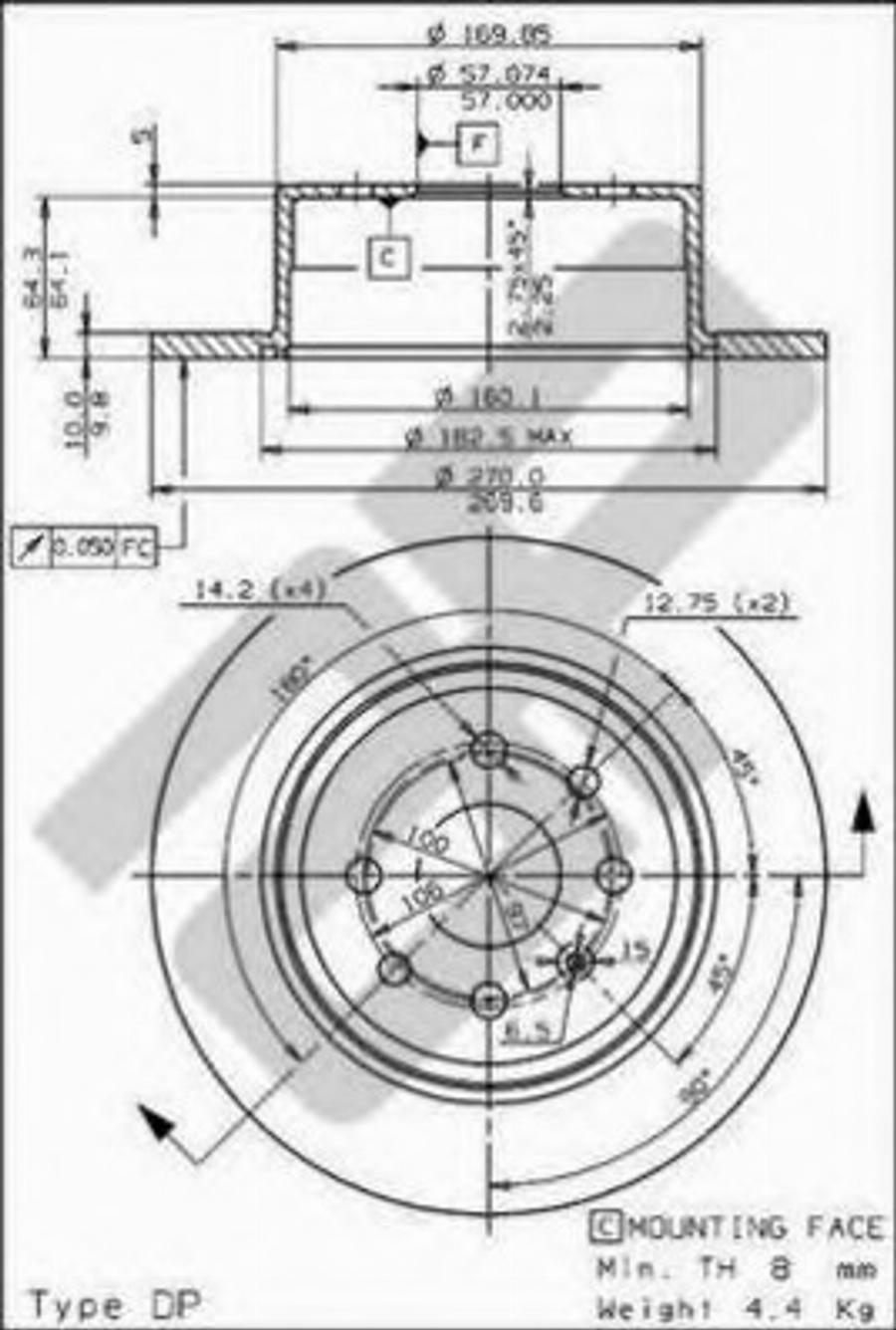 Metzger 14657 - Тормозной диск autodnr.net