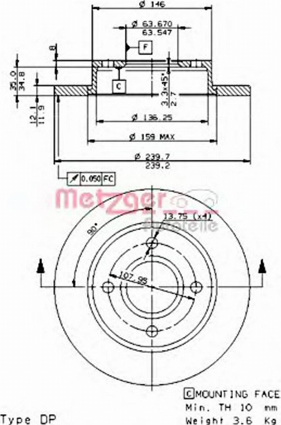 Metzger 14672E - Тормозной диск avtokuzovplus.com.ua