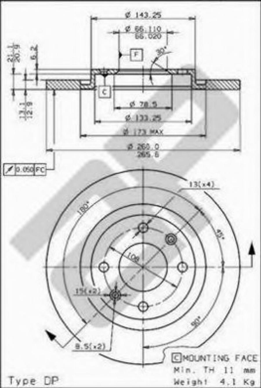 Metzger 14711 - Тормозной диск avtokuzovplus.com.ua