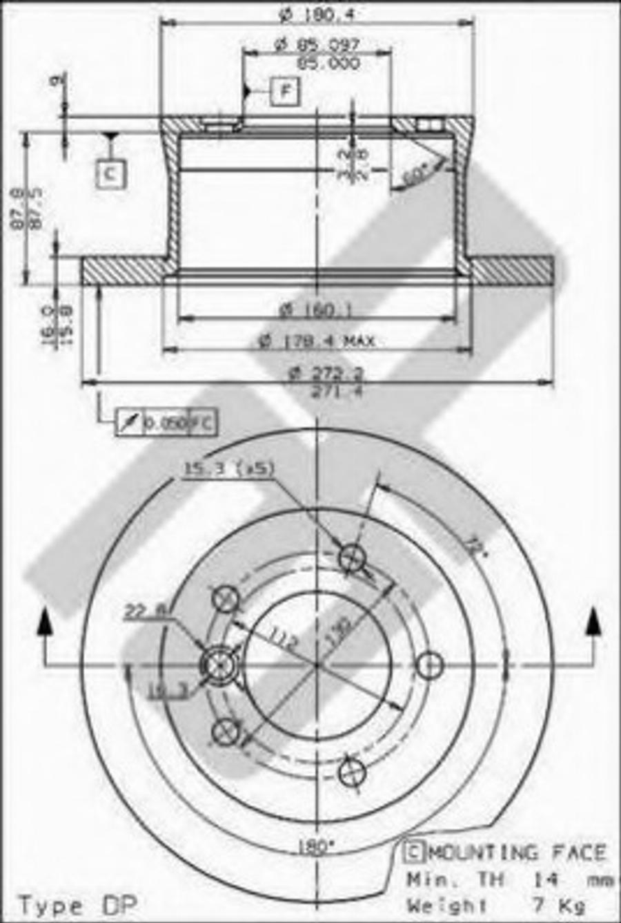 Metzger 14812 - Тормозной диск avtokuzovplus.com.ua