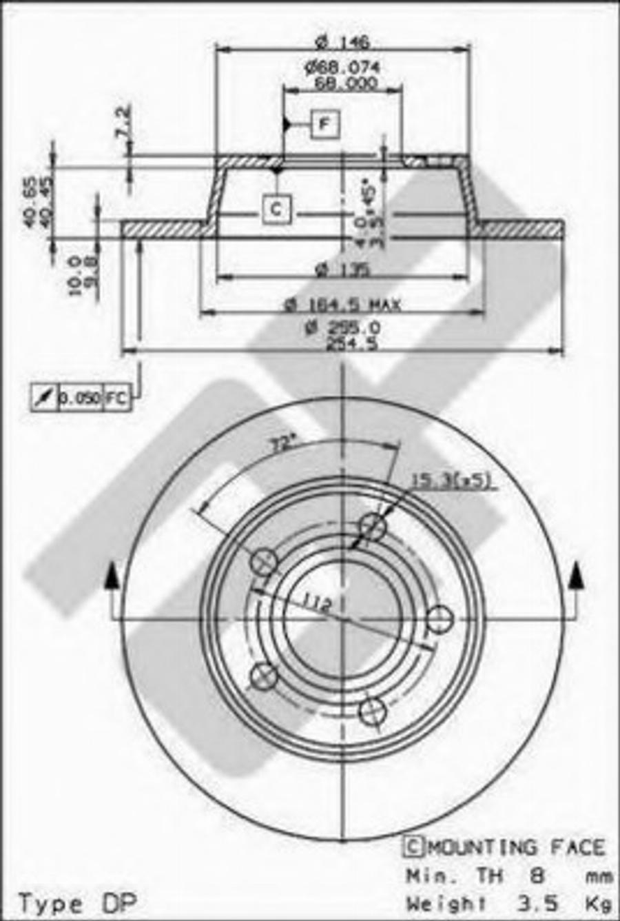 Metzger 14818 V - Гальмівний диск autocars.com.ua