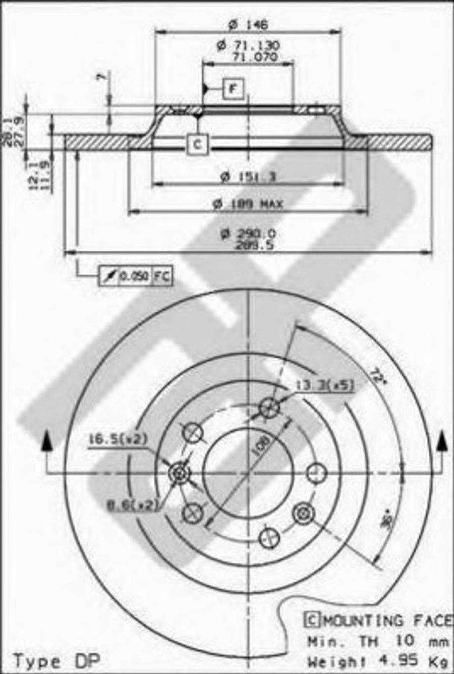 Metzger 14837 - Тормозной диск autodnr.net