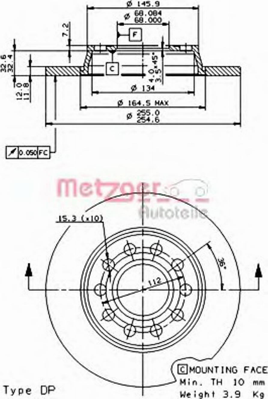 Metzger 14929 - Гальмівний диск autocars.com.ua