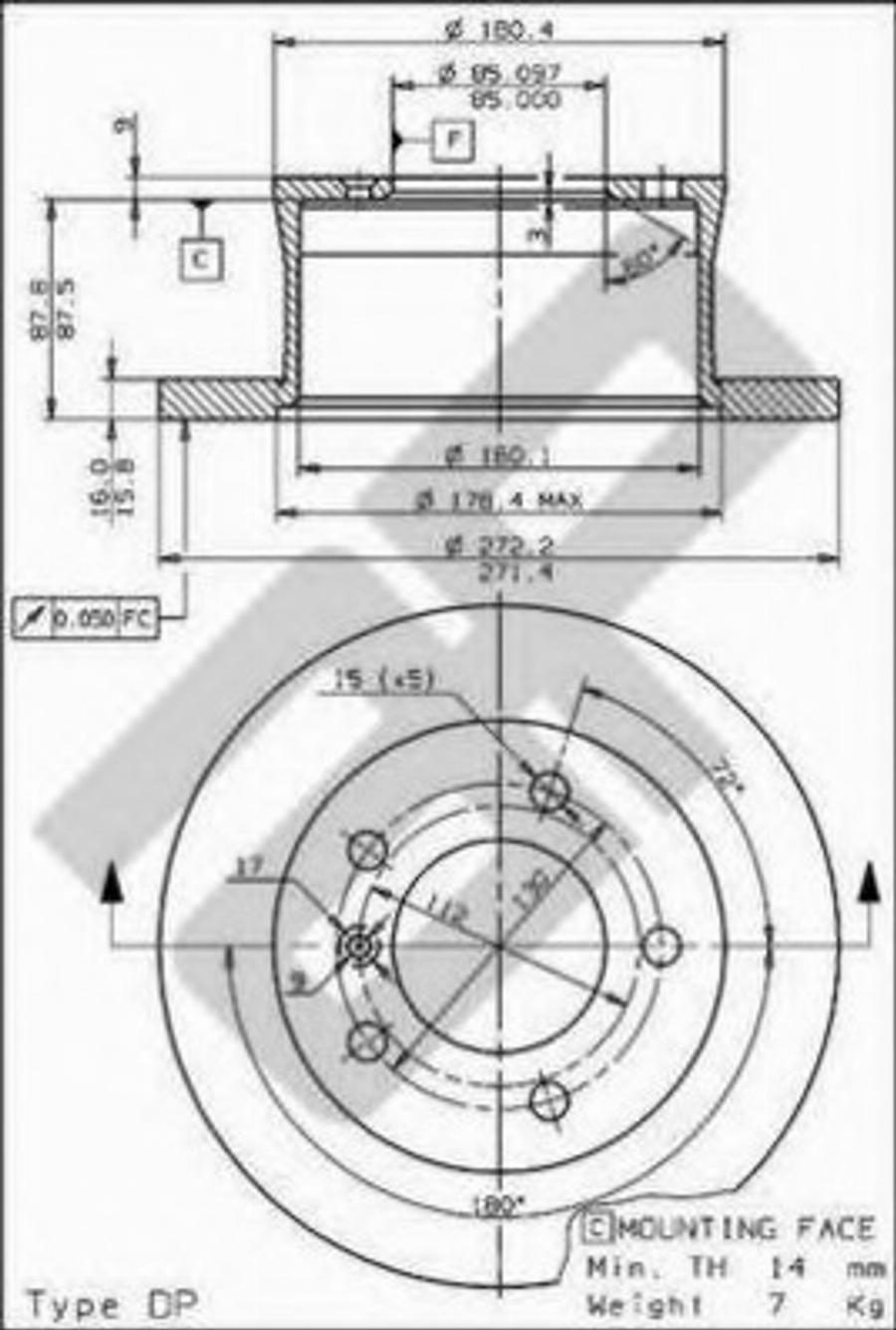 Metzger 15376 - Гальмівний диск autocars.com.ua