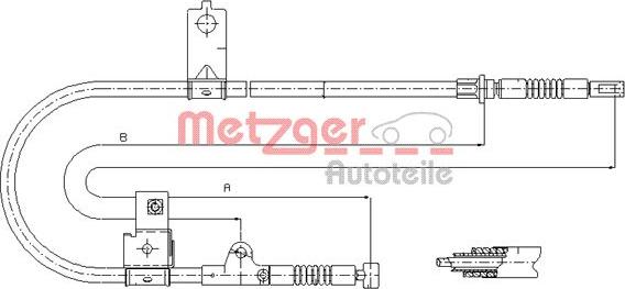 Metzger 17.0004 - Трос, гальмівна система autocars.com.ua