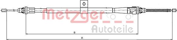 Metzger 17.0008 - Тросик, cтояночный тормоз avtokuzovplus.com.ua